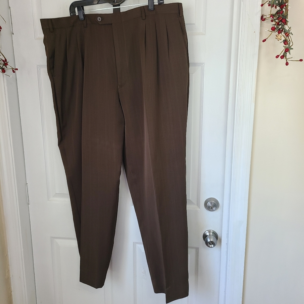 Vanetti Men's Classic Drees Slacks, Size: 44L, Color: Brown